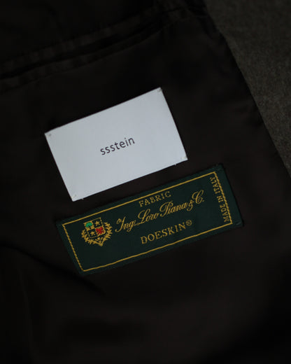 ssstein/WOOL DOESKIN HALF COAT "TAUPE"