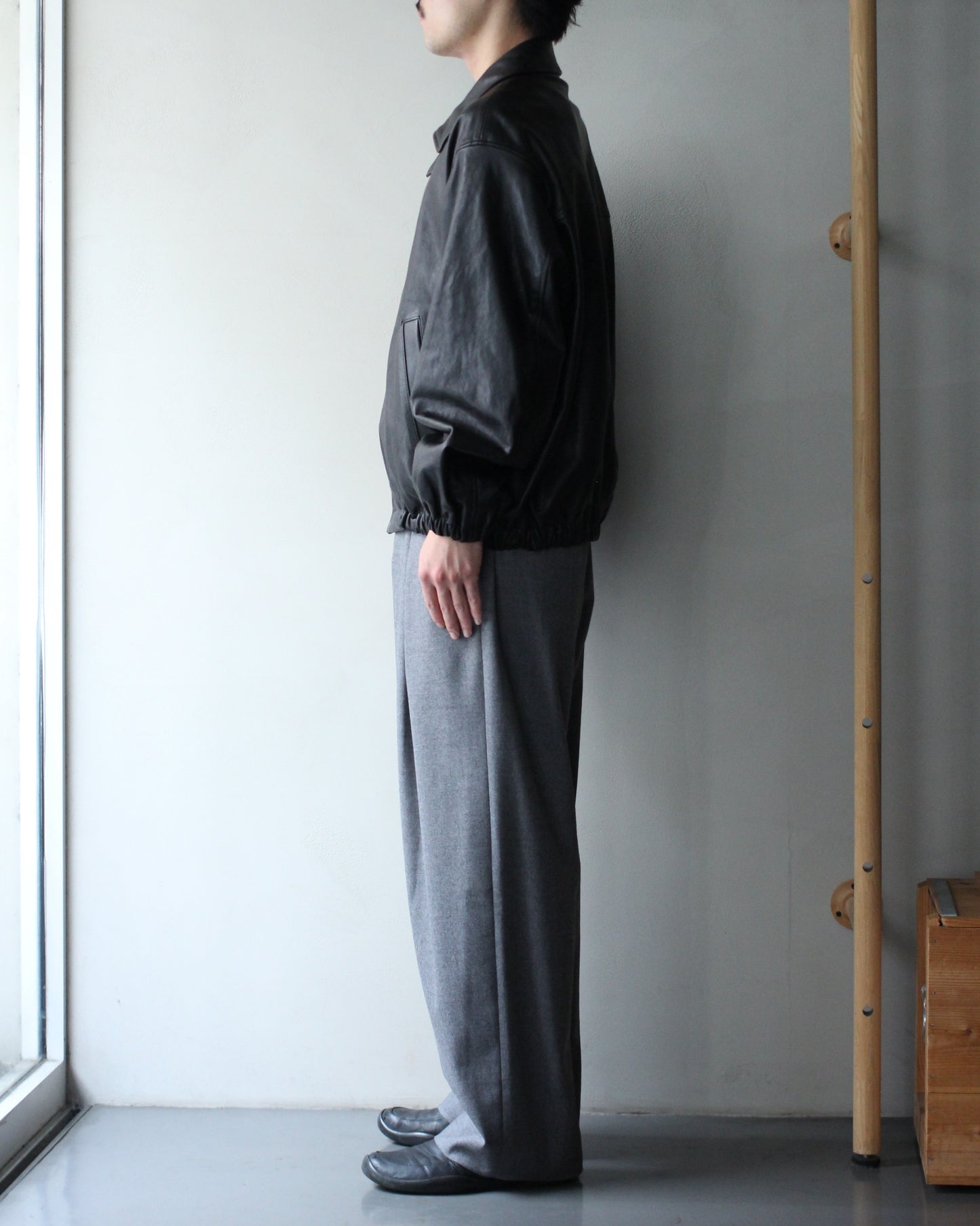ssstein/CALF ZIP SHORT JACKET "BLACK"