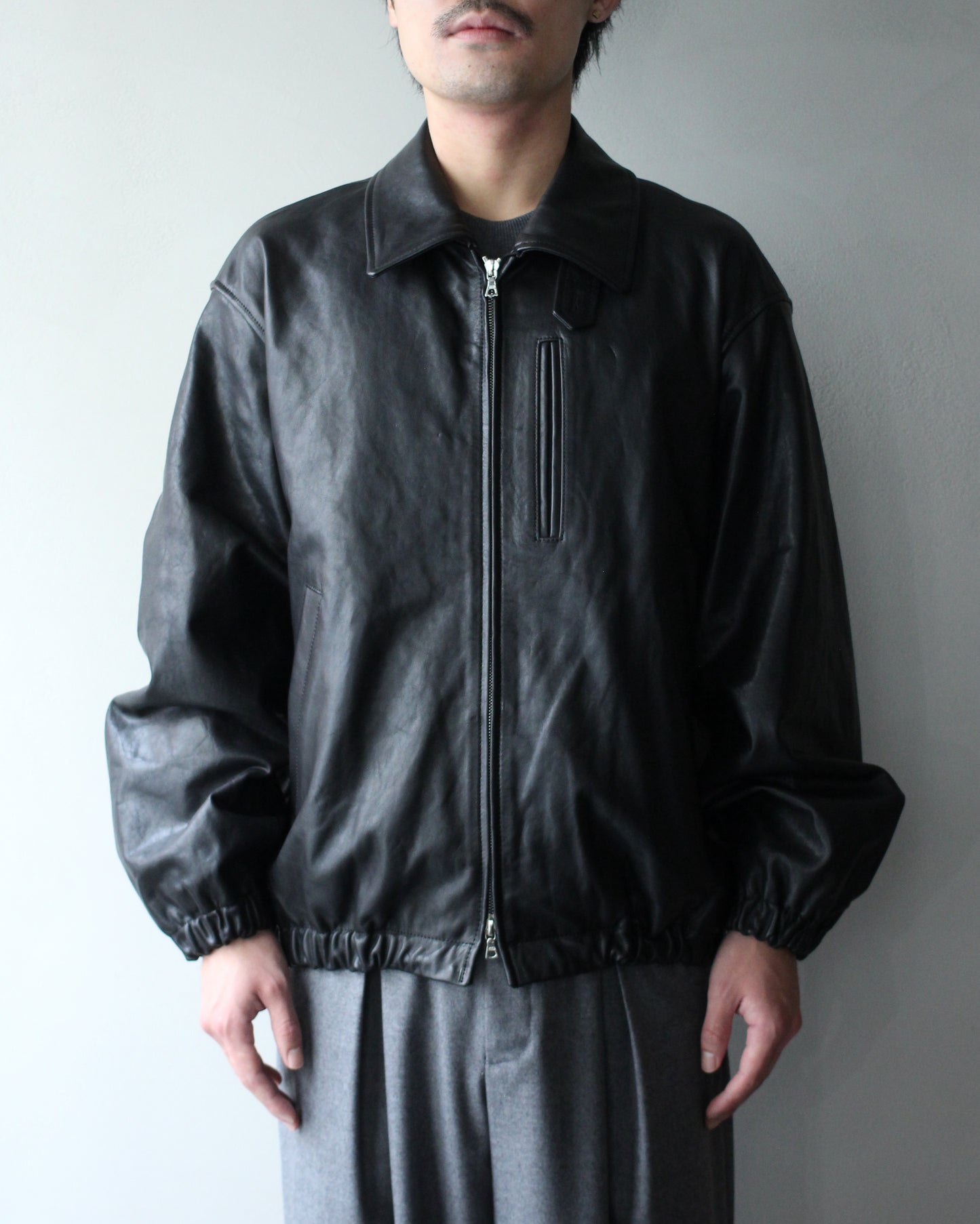 ssstein/CALF ZIP SHORT JACKET "BLACK"