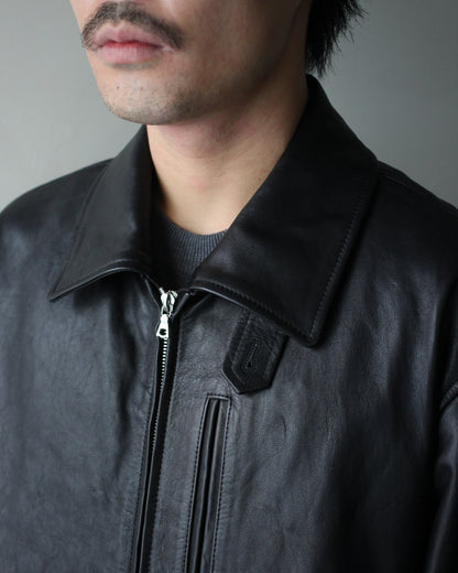 ssstein/CALF ZIP SHORT JACKET "BLACK"