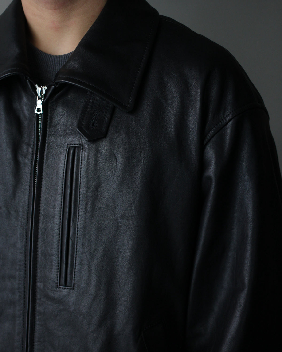 ssstein/CALF ZIP SHORT JACKET "BLACK"