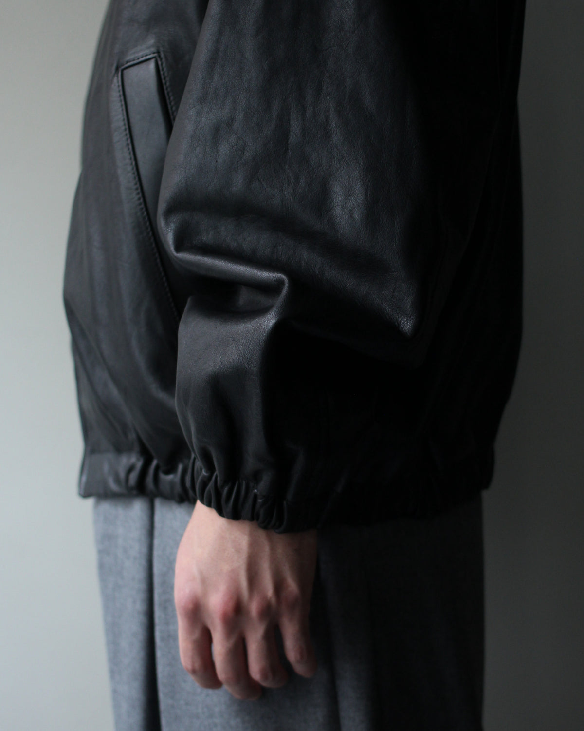 ssstein/CALF ZIP SHORT JACKET "BLACK"
