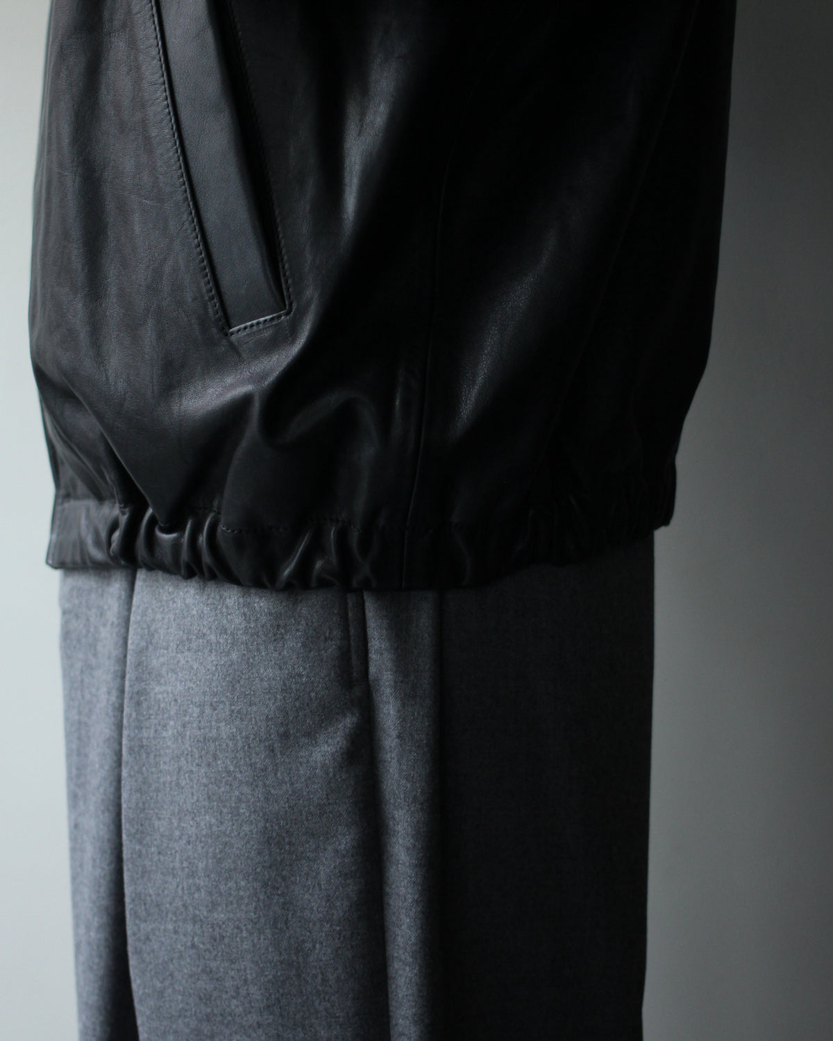 ssstein/CALF ZIP SHORT JACKET "BLACK"