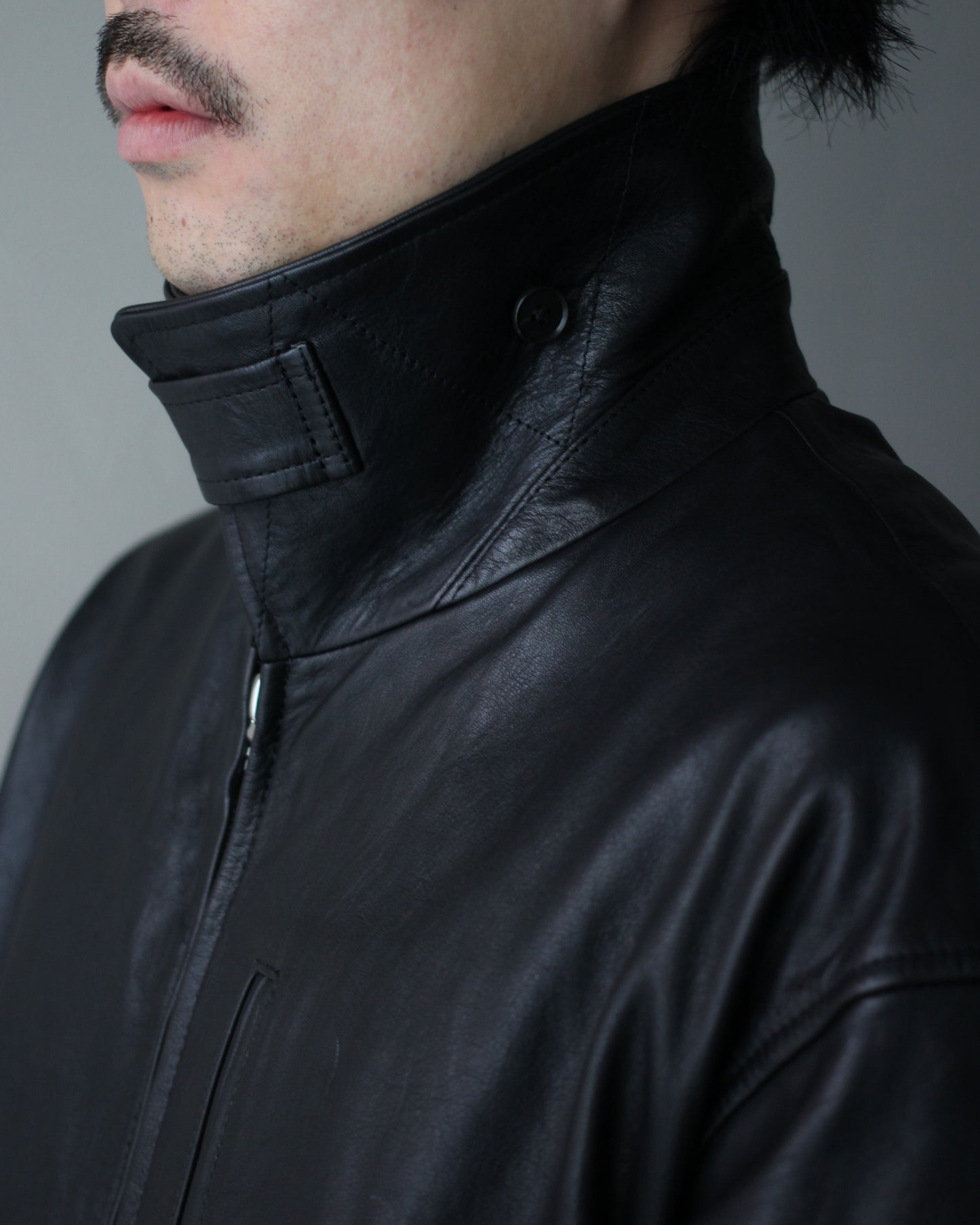 ssstein/CALF ZIP SHORT JACKET "BLACK"