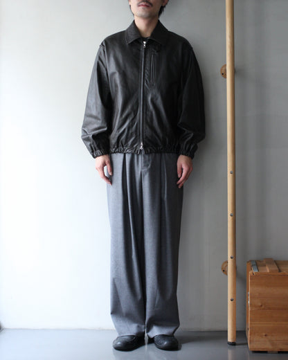 ssstein/CALF ZIP SHORT JACKET "DARK BROWN"