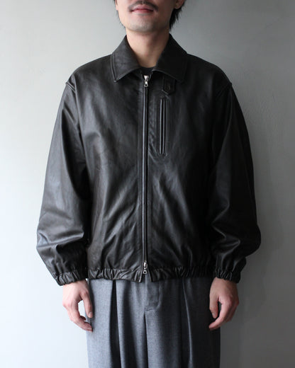 ssstein/CALF ZIP SHORT JACKET "DARK BROWN"