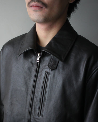 ssstein/CALF ZIP SHORT JACKET "DARK BROWN"