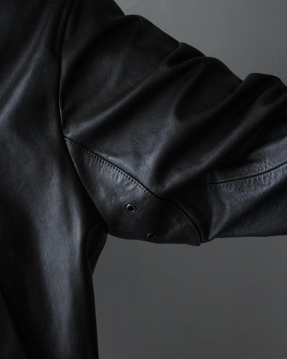 ssstein/CALF ZIP SHORT JACKET "DARK BROWN"