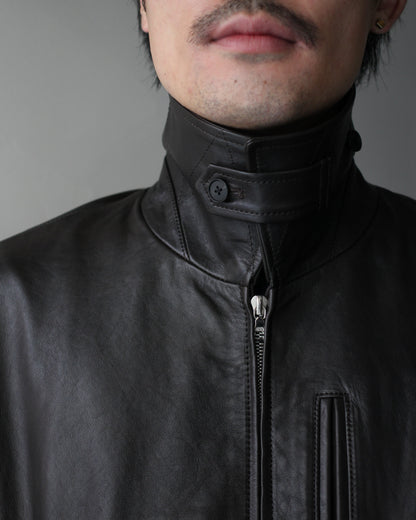 ssstein/CALF ZIP SHORT JACKET "DARK BROWN"