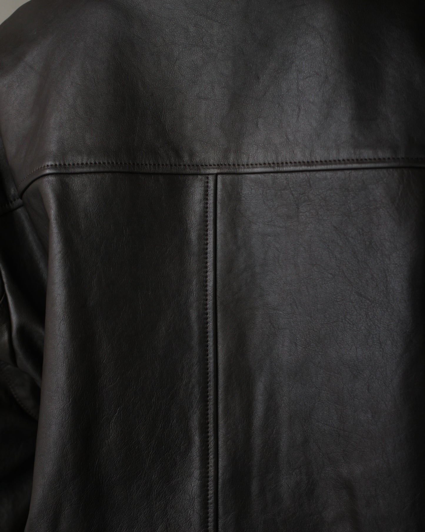 ssstein/CALF ZIP SHORT JACKET "DARK BROWN"