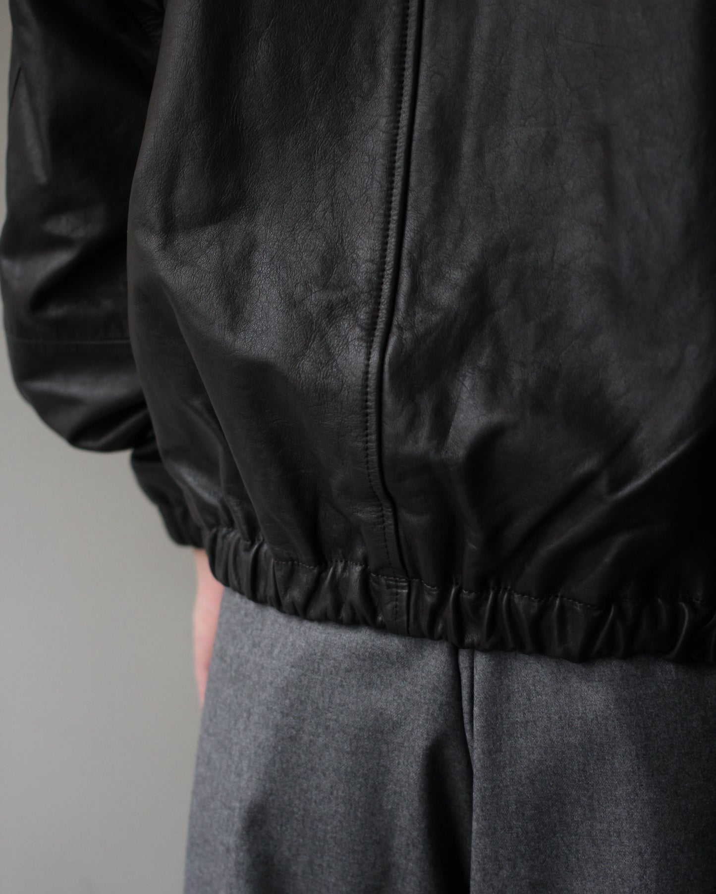 ssstein/CALF ZIP SHORT JACKET "DARK BROWN"