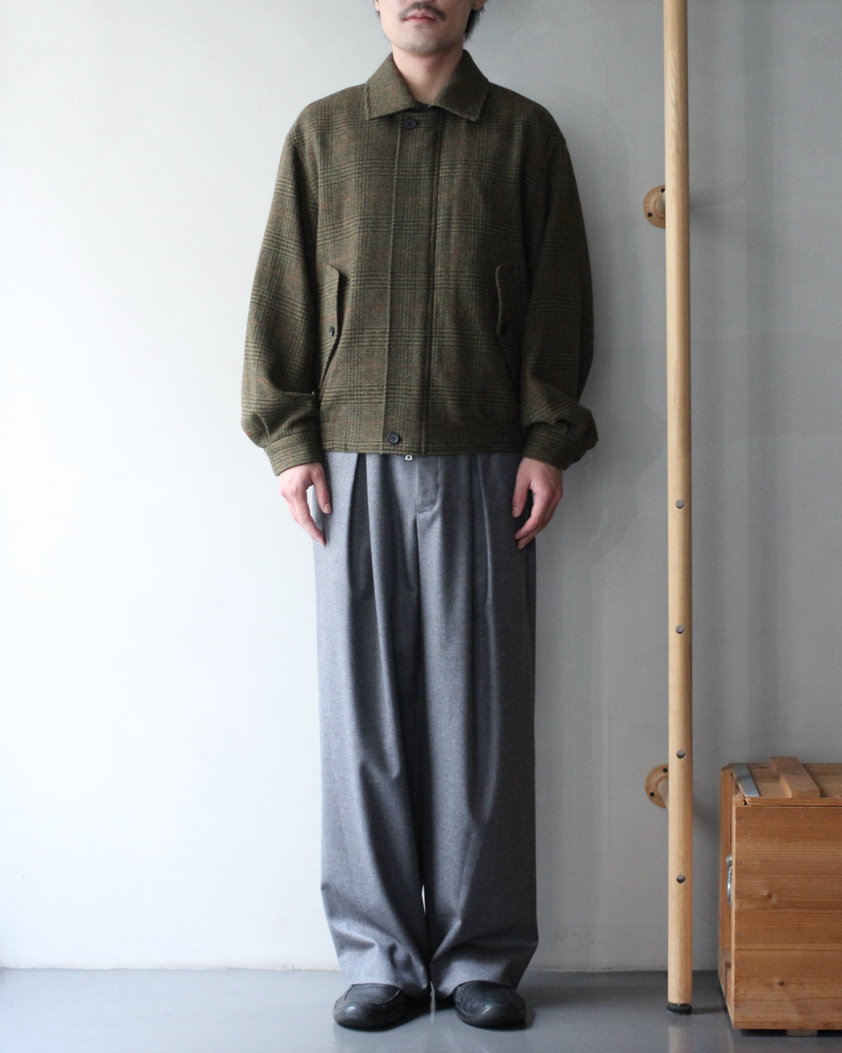 ssstein/BRITISH TWEED HARRINGTON JACKET "TWEED CHECK"