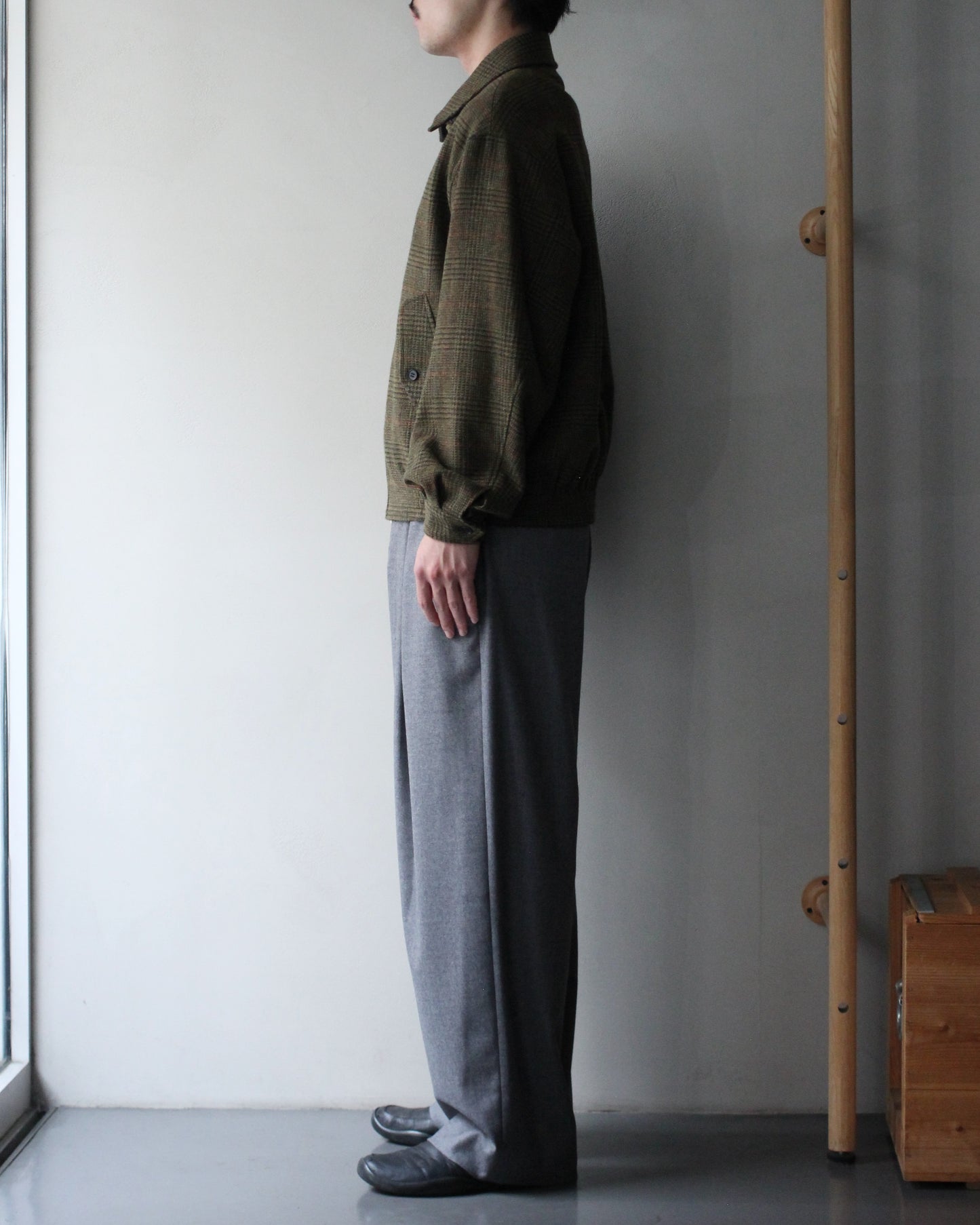 ssstein/BRITISH TWEED HARRINGTON JACKET "TWEED CHECK"