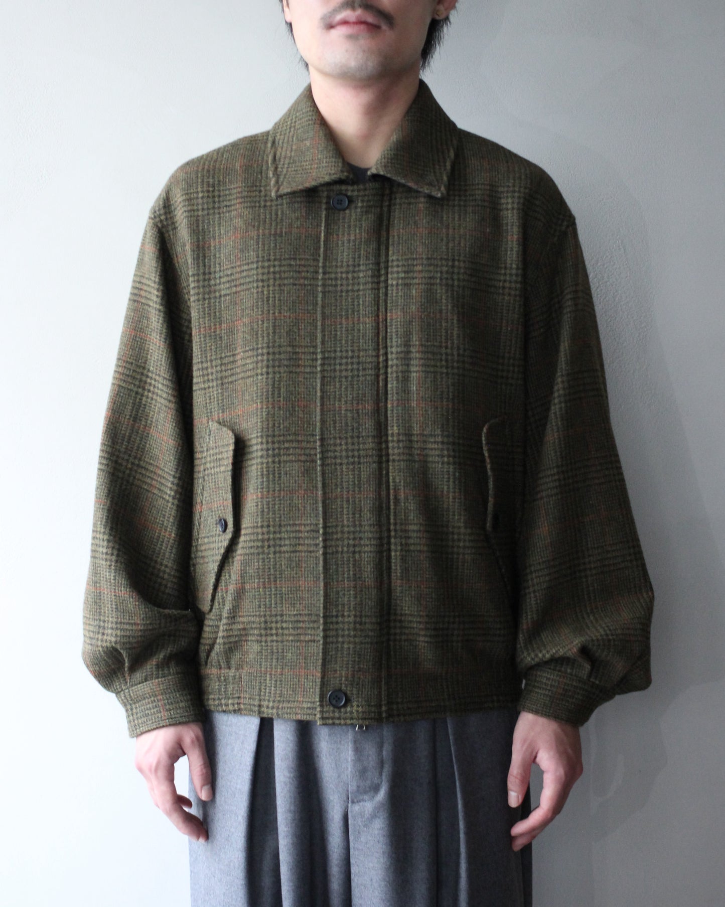 ssstein/BRITISH TWEED HARRINGTON JACKET "TWEED CHECK"