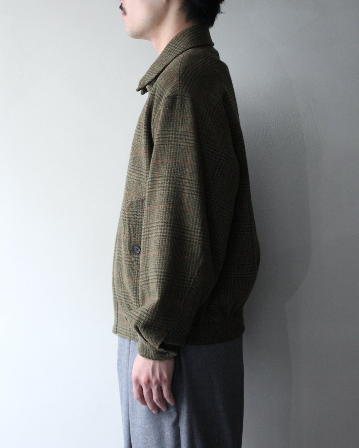 ssstein/BRITISH TWEED HARRINGTON JACKET "TWEED CHECK"