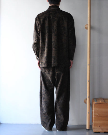 SOWBOW(蒼氓)/ONE PIECE COLLAR SHIRT（ワンピースカラーシャツ）PAISLEY CORD "BLACK"