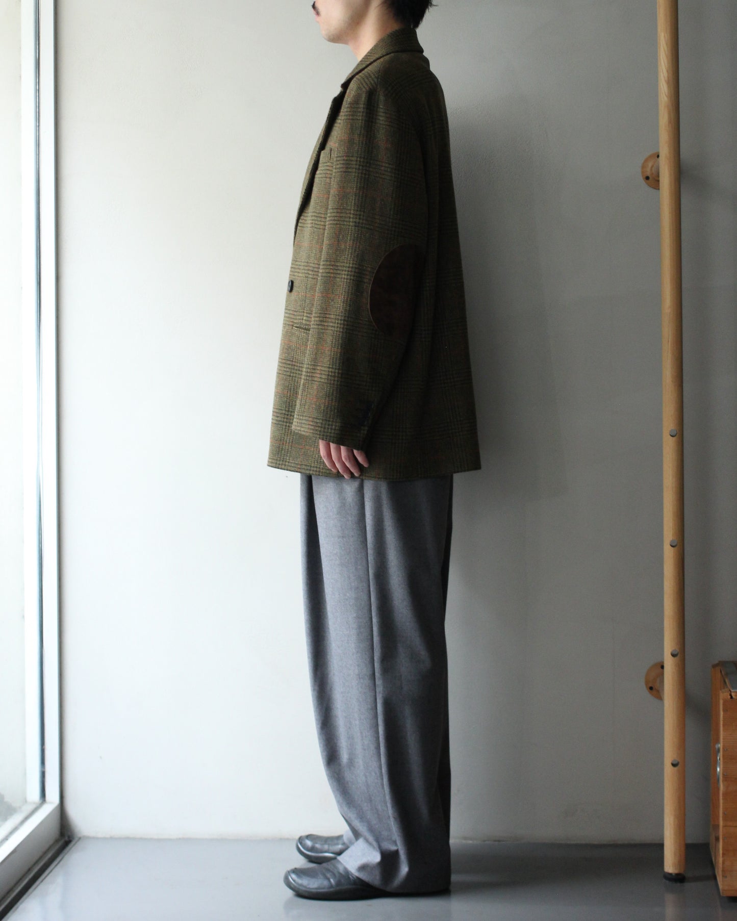 ssstein/BRITISH TWEED OVERSIZED PEAK LAPEL JACKET  "TWEED CHECK"