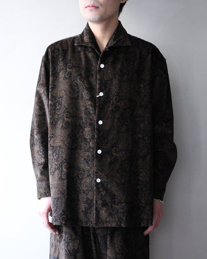 SOWBOW(蒼氓)/ONE PIECE COLLAR SHIRT（ワンピースカラーシャツ）PAISLEY CORD "BLACK"
