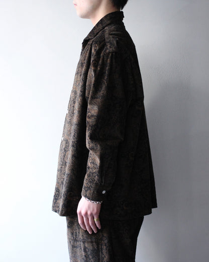 SOWBOW(蒼氓)/ONE PIECE COLLAR SHIRT（ワンピースカラーシャツ）PAISLEY CORD "BLACK"