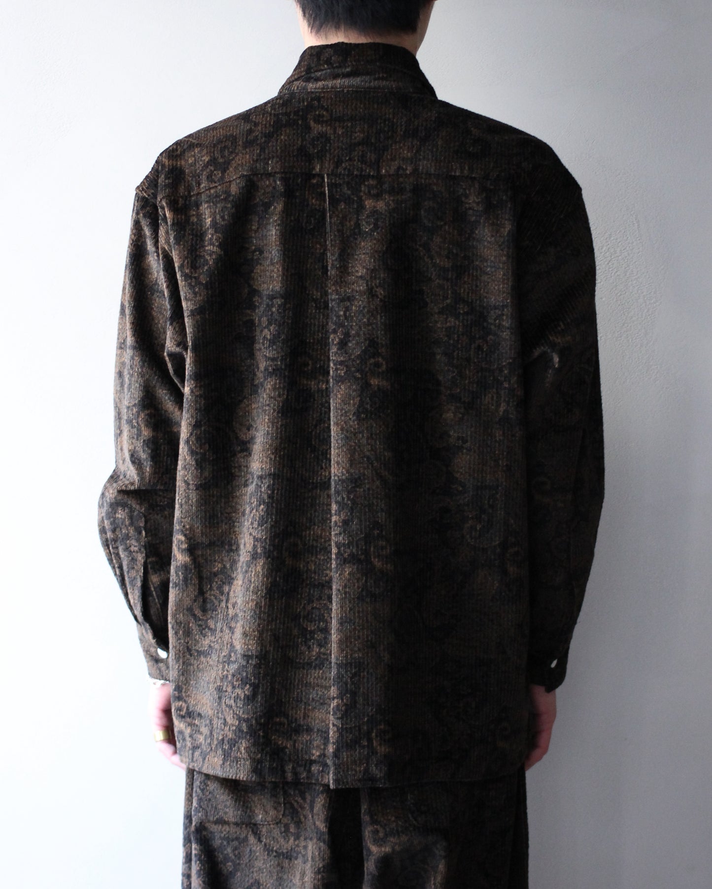 SOWBOW(蒼氓)/ONE PIECE COLLAR SHIRT（ワンピースカラーシャツ）PAISLEY CORD "BLACK"