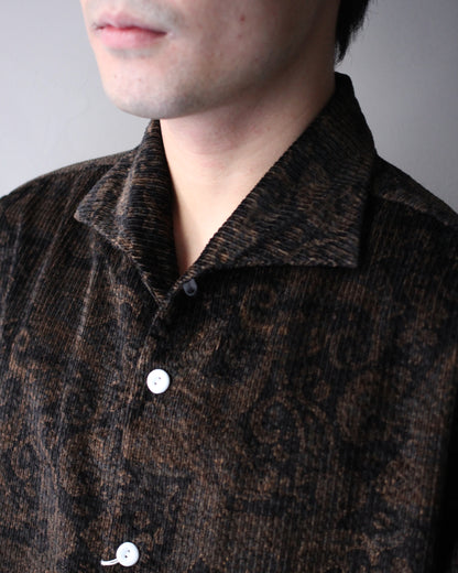 SOWBOW(蒼氓)/ONE PIECE COLLAR SHIRT（ワンピースカラーシャツ）PAISLEY CORD "BLACK"