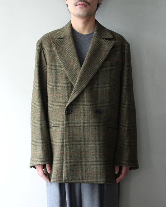 ssstein/BRITISH TWEED OVERSIZED PEAK LAPEL JACKET  "TWEED CHECK"
