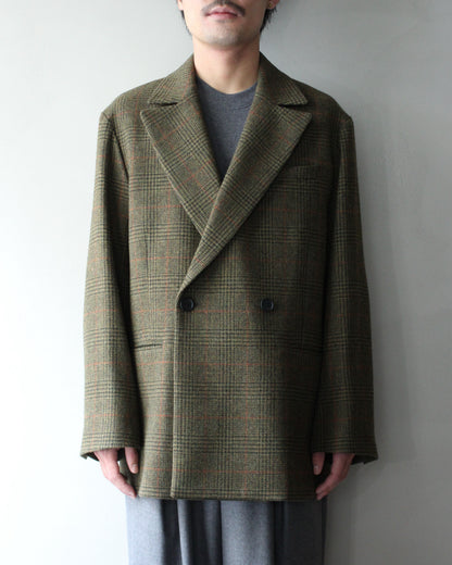 ssstein/BRITISH TWEED OVERSIZED PEAK LAPEL JACKET  "TWEED CHECK"