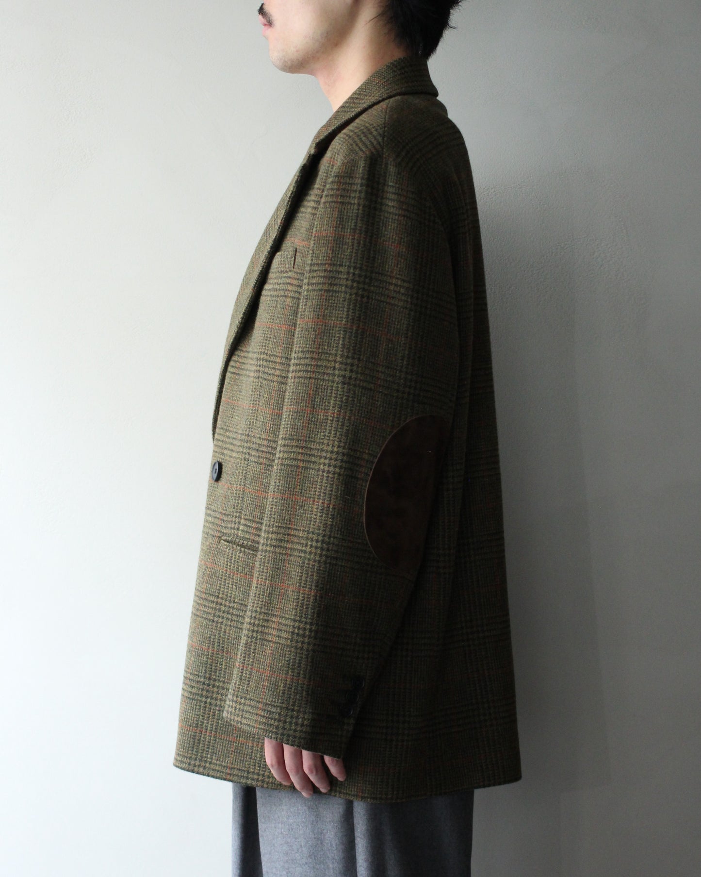 ssstein/BRITISH TWEED OVERSIZED PEAK LAPEL JACKET  "TWEED CHECK"