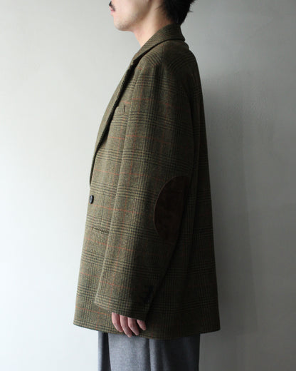 ssstein/BRITISH TWEED OVERSIZED PEAK LAPEL JACKET  "TWEED CHECK"