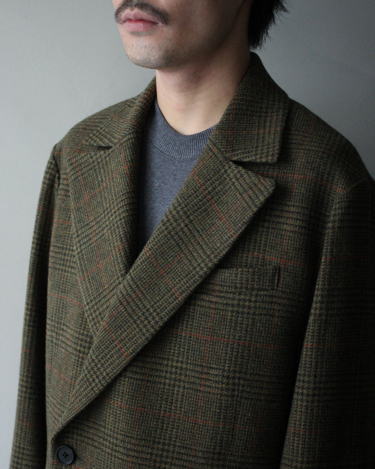 ssstein/BRITISH TWEED OVERSIZED PEAK LAPEL JACKET  "TWEED CHECK"