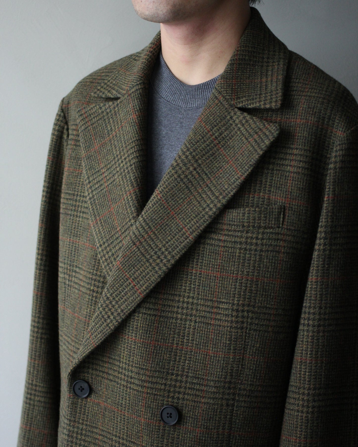 ssstein/BRITISH TWEED OVERSIZED PEAK LAPEL JACKET  "TWEED CHECK"