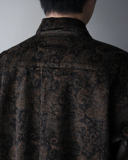 SOWBOW(蒼氓)/ONE PIECE COLLAR SHIRT（ワンピースカラーシャツ）PAISLEY CORD "BLACK"