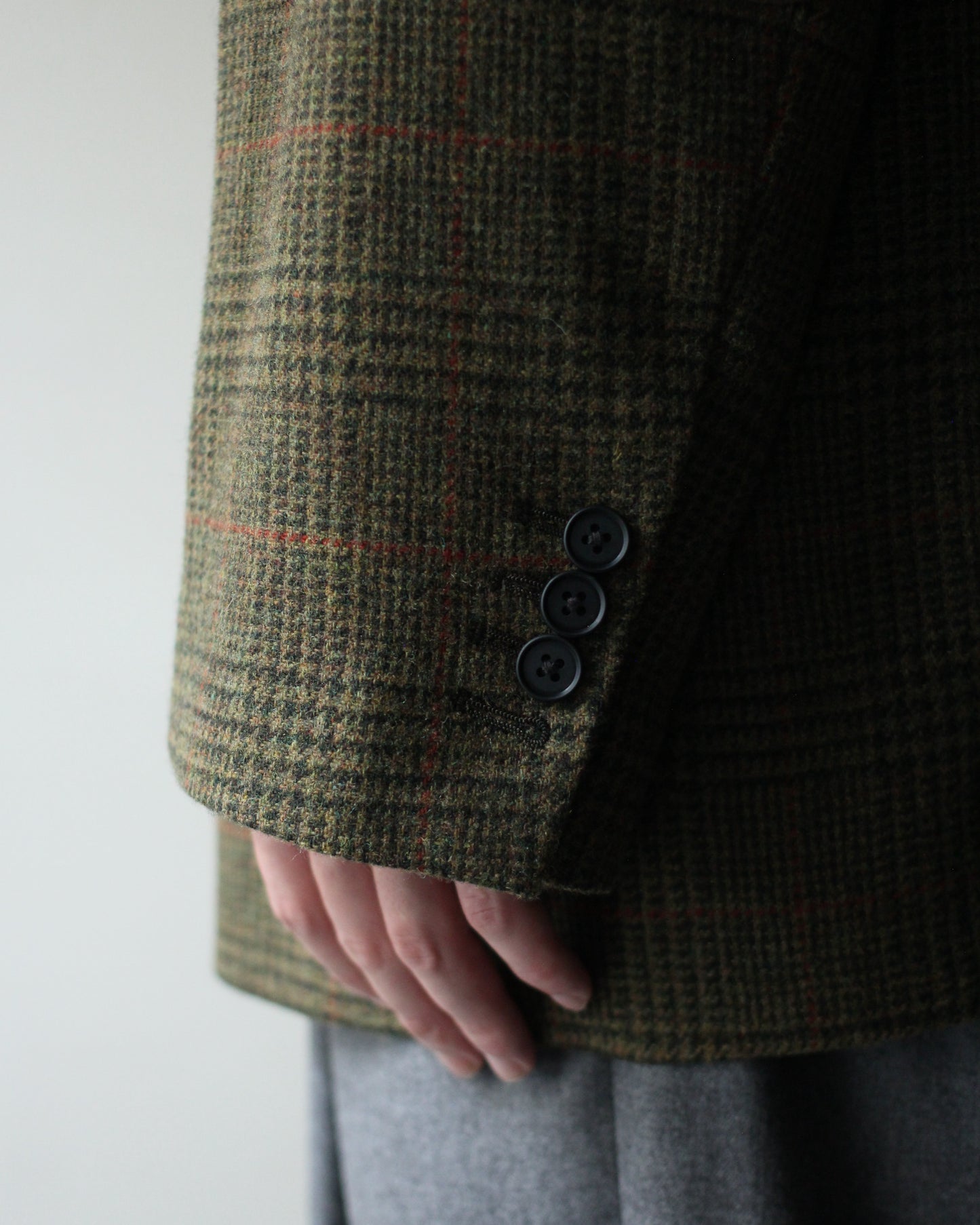 ssstein/BRITISH TWEED OVERSIZED PEAK LAPEL JACKET  "TWEED CHECK"