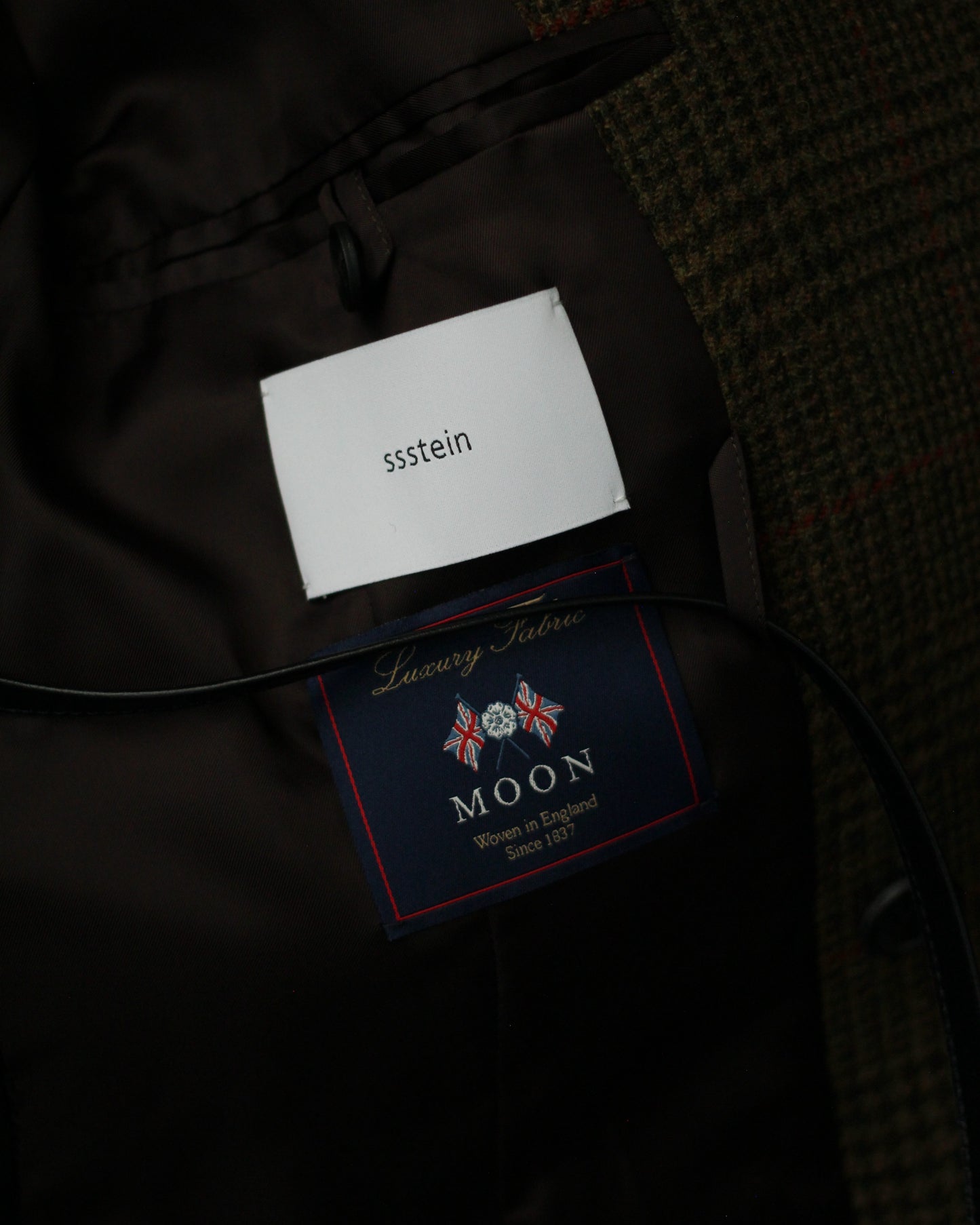 ssstein/BRITISH TWEED OVERSIZED PEAK LAPEL JACKET  "TWEED CHECK"