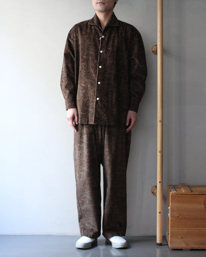 SOWBOW(蒼氓)/ONE PIECE COLLAR SHIRT（ワンピースカラーシャツ）PAISLEY CORD "BROWN"