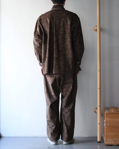 SOWBOW(蒼氓)/ONE PIECE COLLAR SHIRT（ワンピースカラーシャツ）PAISLEY CORD "BROWN"