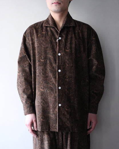 SOWBOW(蒼氓)/ONE PIECE COLLAR SHIRT（ワンピースカラーシャツ）PAISLEY CORD "BROWN"