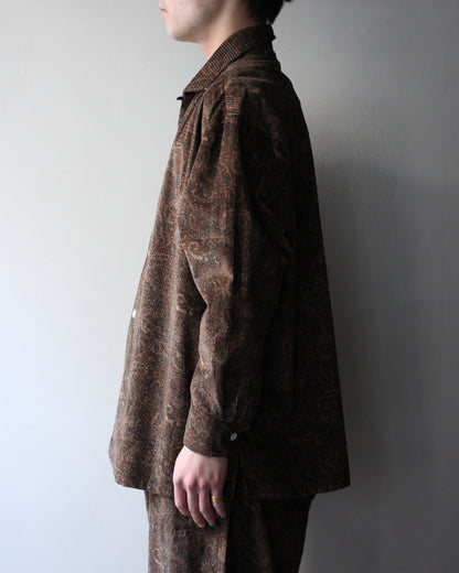 SOWBOW(蒼氓)/ONE PIECE COLLAR SHIRT（ワンピースカラーシャツ）PAISLEY CORD "BROWN"