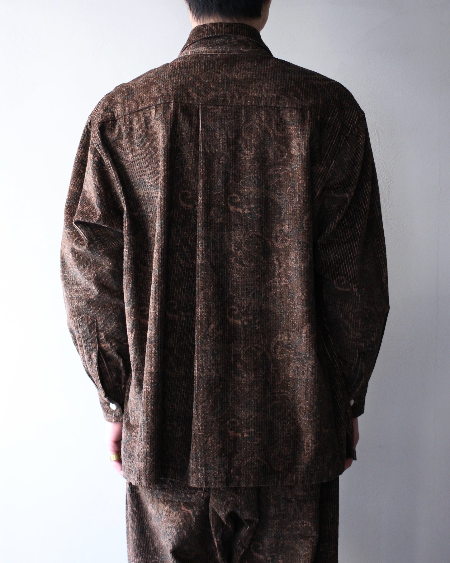 SOWBOW(蒼氓)/ONE PIECE COLLAR SHIRT（ワンピースカラーシャツ）PAISLEY CORD "BROWN"