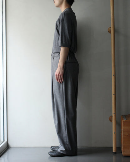 ssstein/WOOL FLANNEL EASY WIDE TROUSERS "GREY"