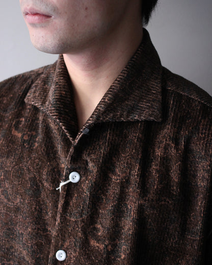 SOWBOW(蒼氓)/ONE PIECE COLLAR SHIRT（ワンピースカラーシャツ）PAISLEY CORD "BROWN"