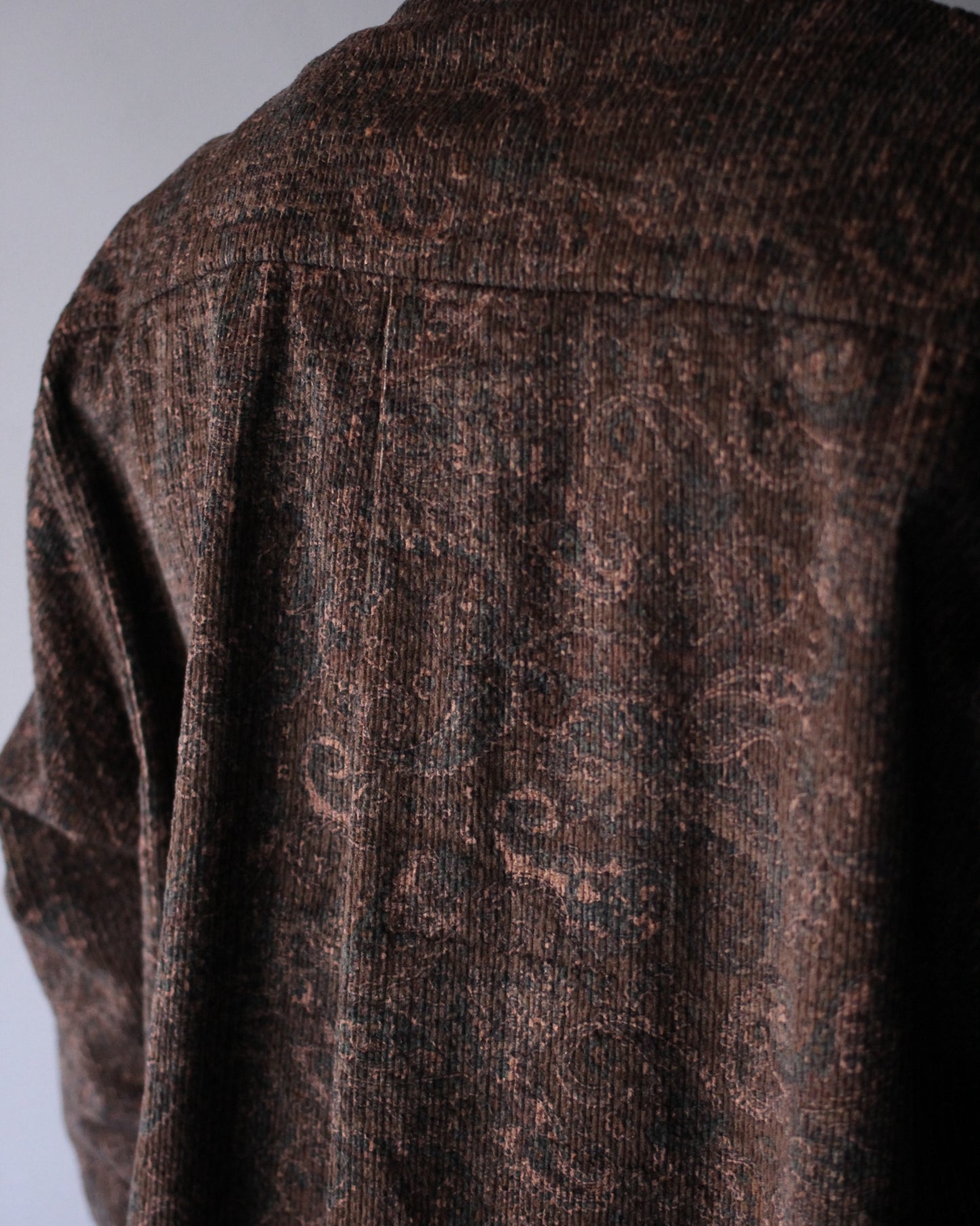 SOWBOW(蒼氓)/ONE PIECE COLLAR SHIRT（ワンピースカラーシャツ）PAISLEY CORD "BROWN"