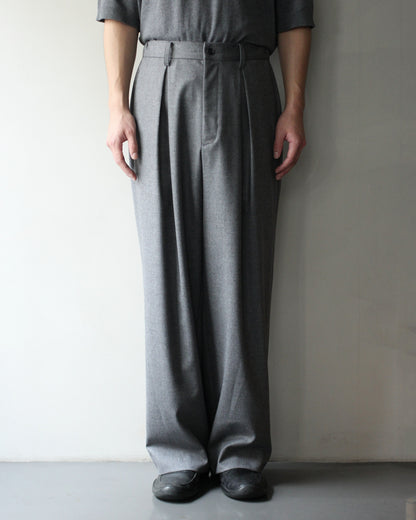 ssstein/WOOL FLANNEL EASY WIDE TROUSERS "GREY"