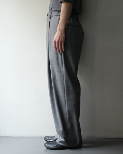 ssstein/WOOL FLANNEL EASY WIDE TROUSERS "GREY"