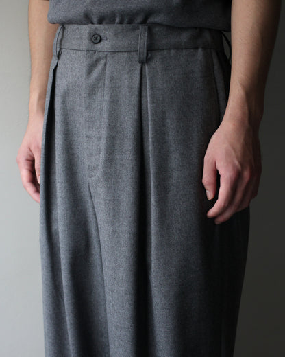 ssstein/WOOL FLANNEL EASY WIDE TROUSERS "GREY"