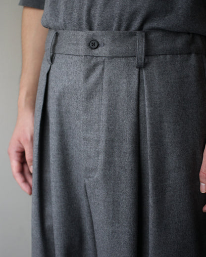 ssstein/WOOL FLANNEL EASY WIDE TROUSERS "GREY"
