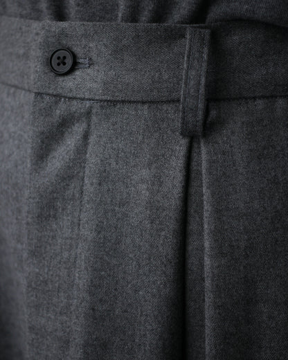 ssstein/WOOL FLANNEL EASY WIDE TROUSERS "GREY"