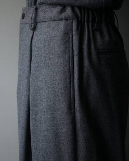 ssstein/WOOL FLANNEL EASY WIDE TROUSERS "GREY"
