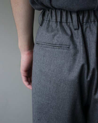 ssstein/WOOL FLANNEL EASY WIDE TROUSERS "GREY"