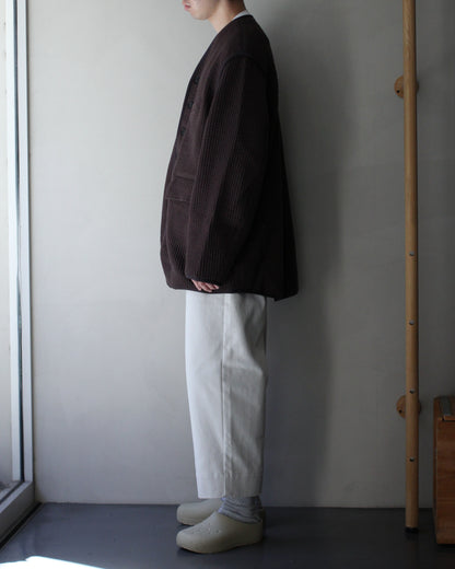 MATSUFUJI/STRIPE JACQUARD OVER JACKET "BROWN"
